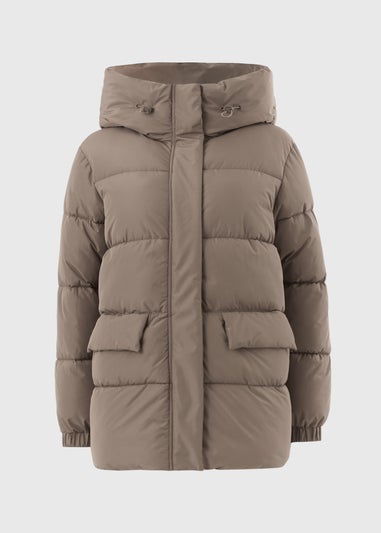 Beige Mid Padded Coat