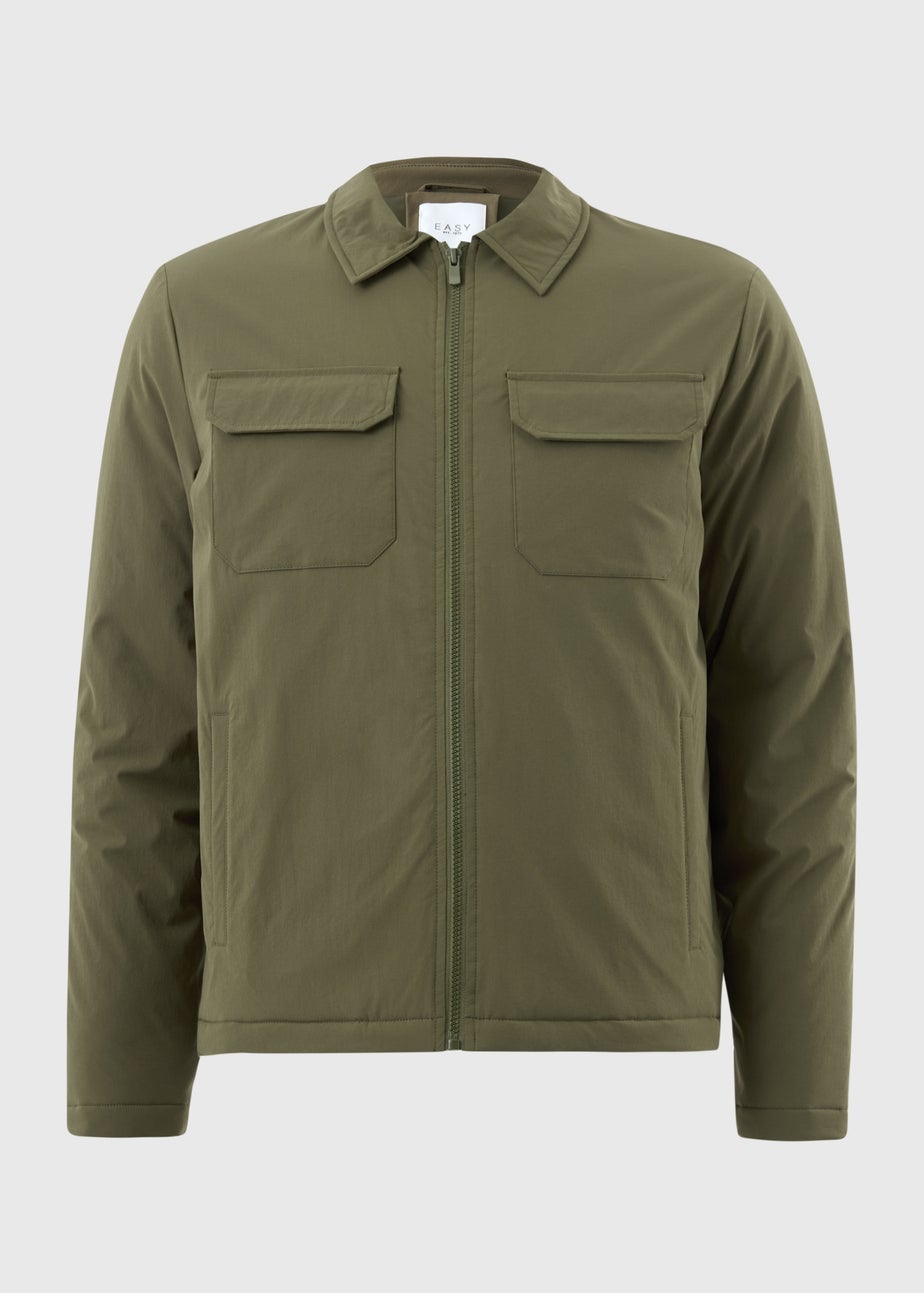 Khaki Padded Cargo Shacket