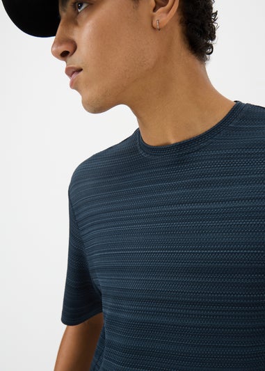Navy Smart Textured T-Shirt