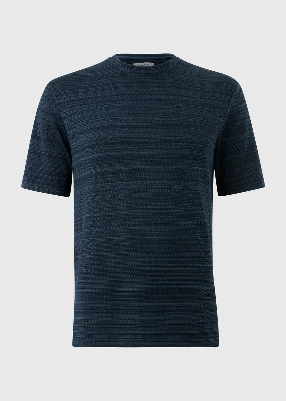 Navy Smart Textured T-Shirt