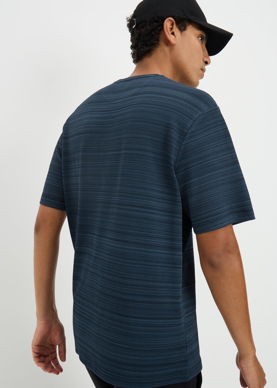 Navy Smart Textured T-Shirt