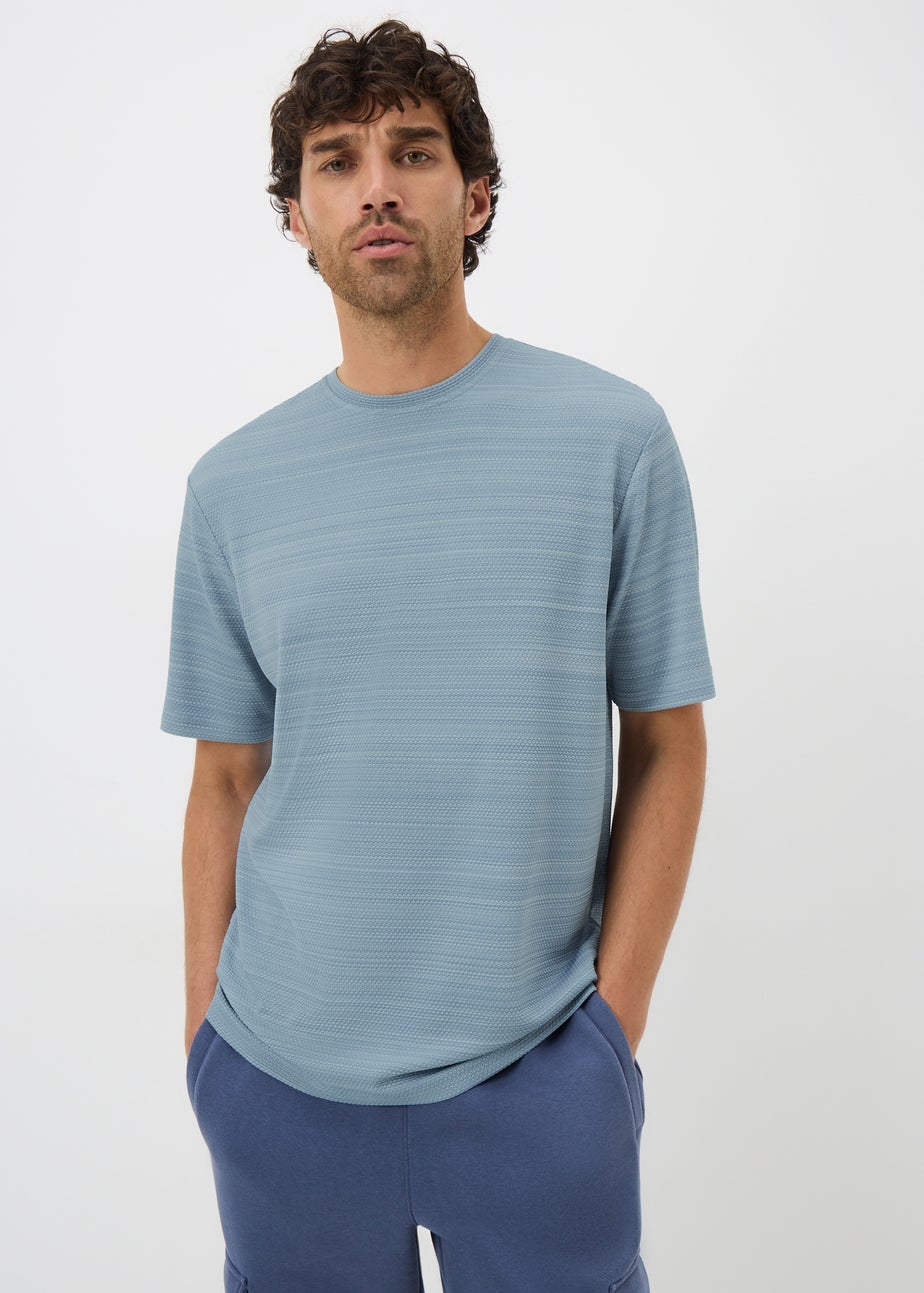Light Blue Smart Textured T-Shirt