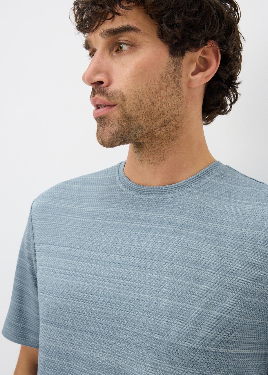 Light Blue Smart Textured T-Shirt