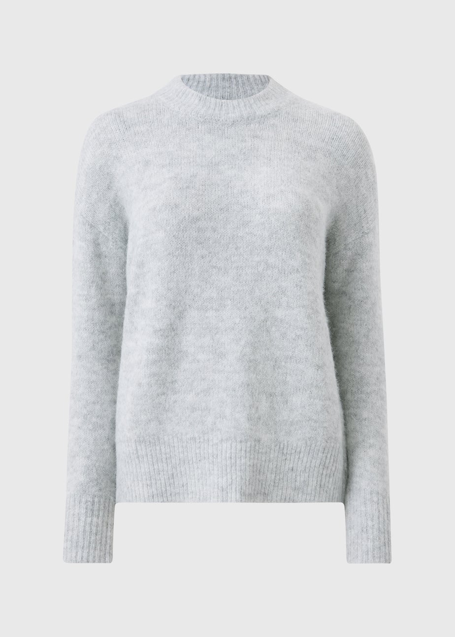Light Grey Fluffy Oversized Jumper