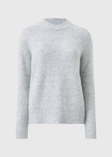 Light Grey Fluffy Oversized Jumper