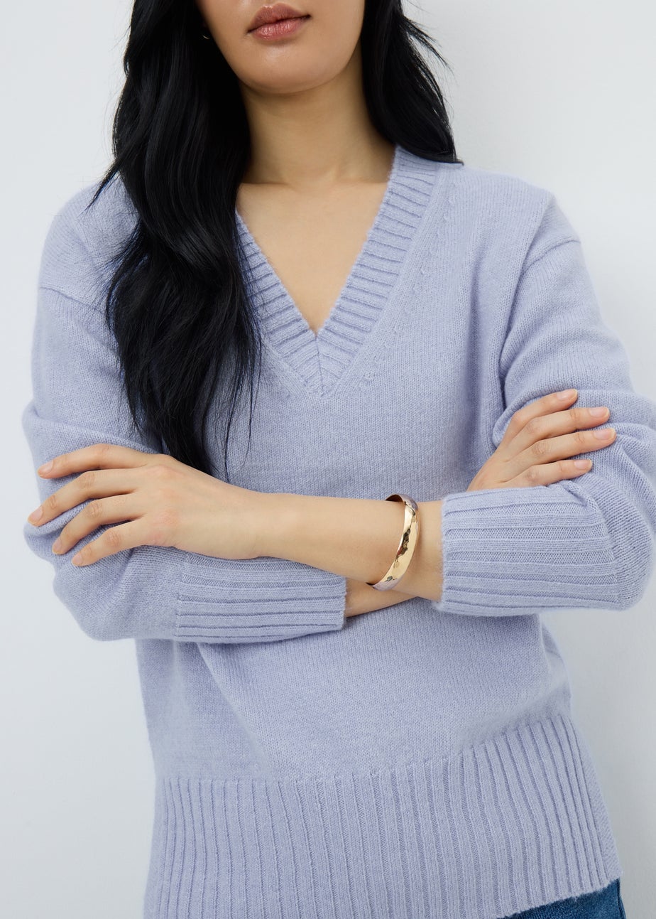 Lilac V-Neck Jumper