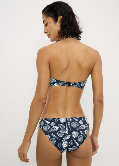 Navy Shell Print Bikini Bottoms