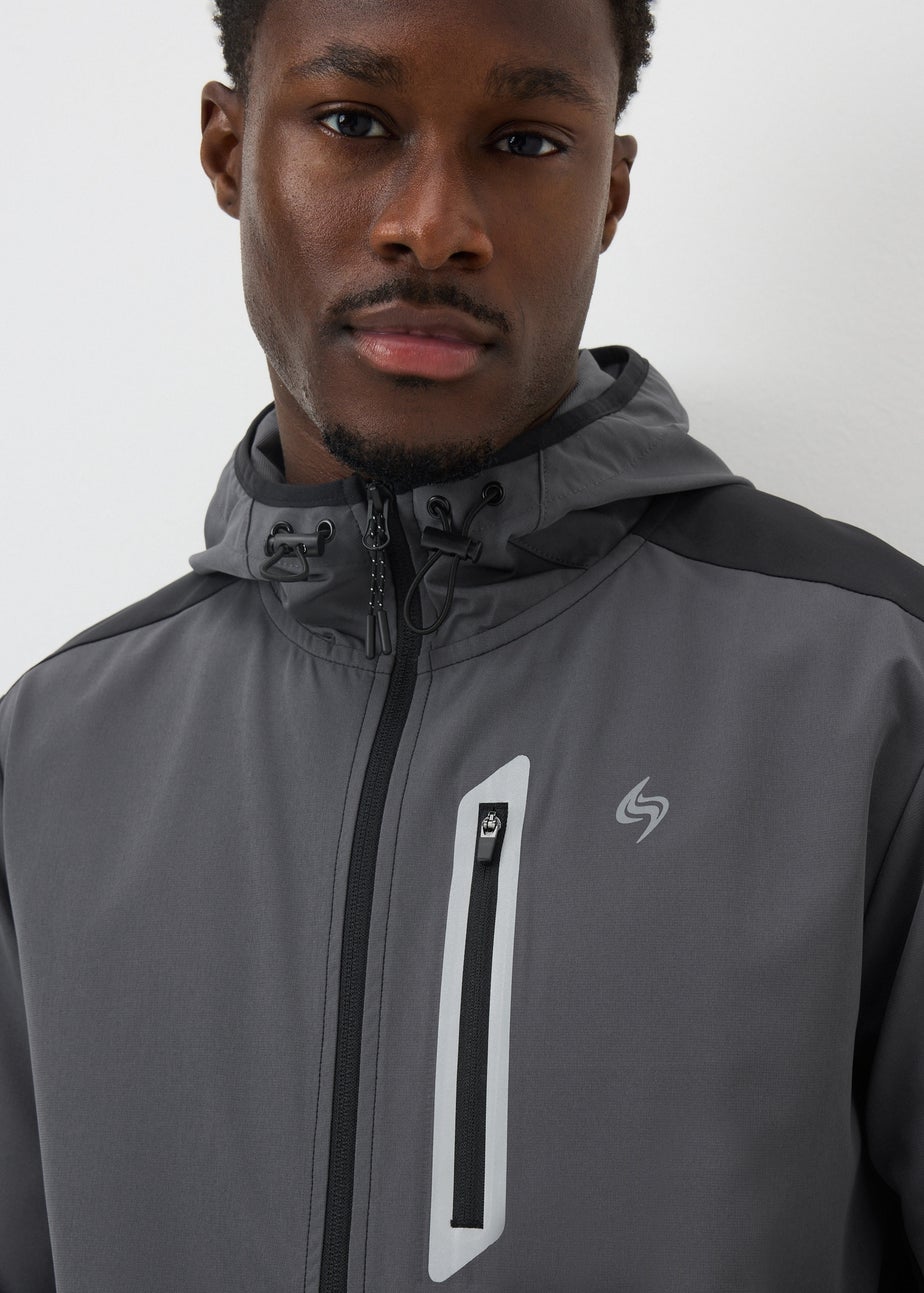 Souluxe Charcoal Woven Zip Co-Ord Jacket