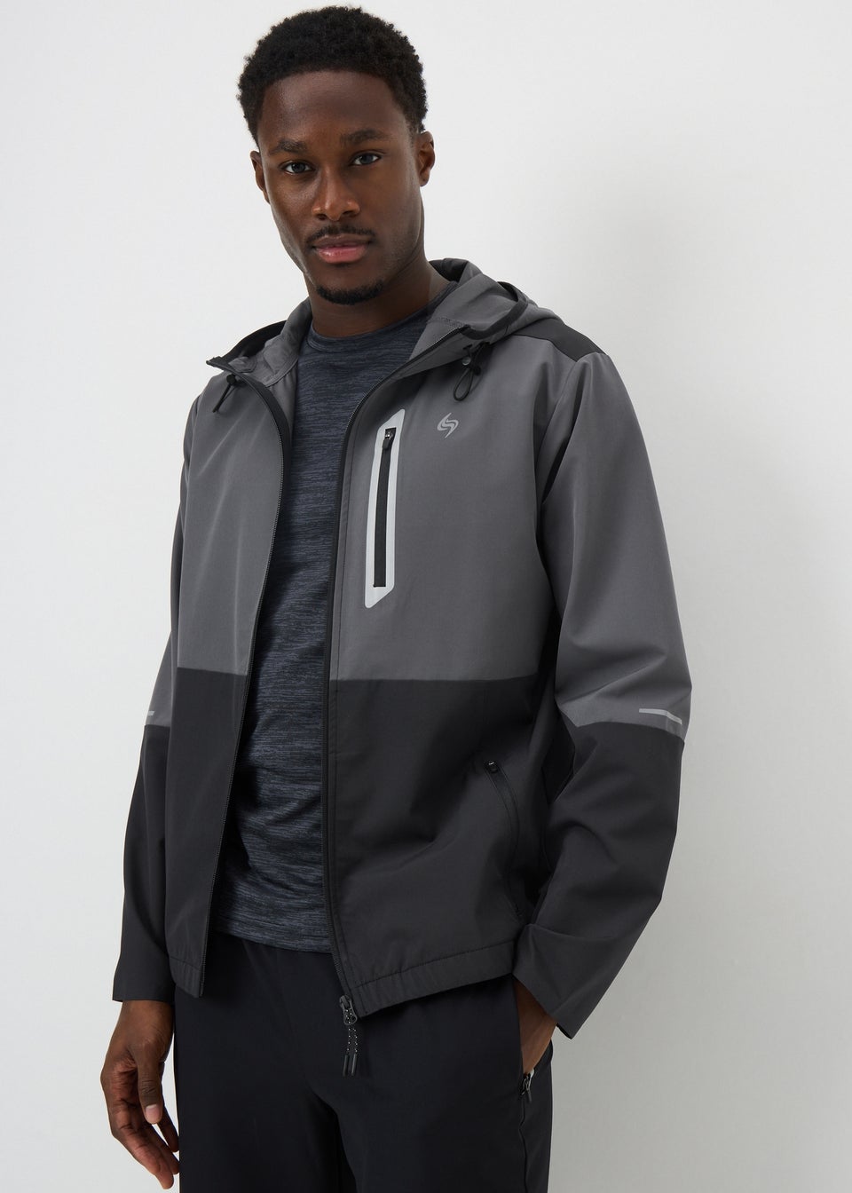 Souluxe Charcoal Woven Zip Co-Ord Jacket