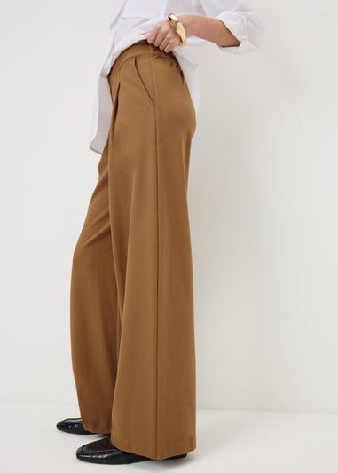 Camel Formal Wide Leg Trousers