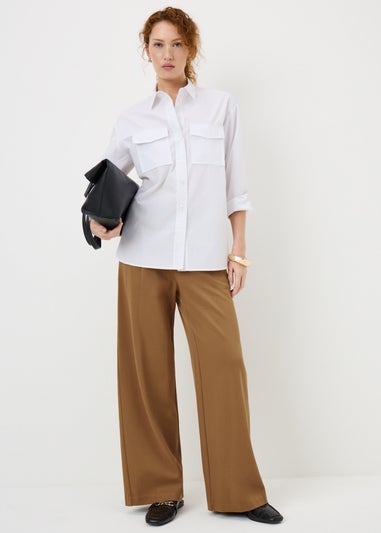Camel Formal Wide Leg Trousers