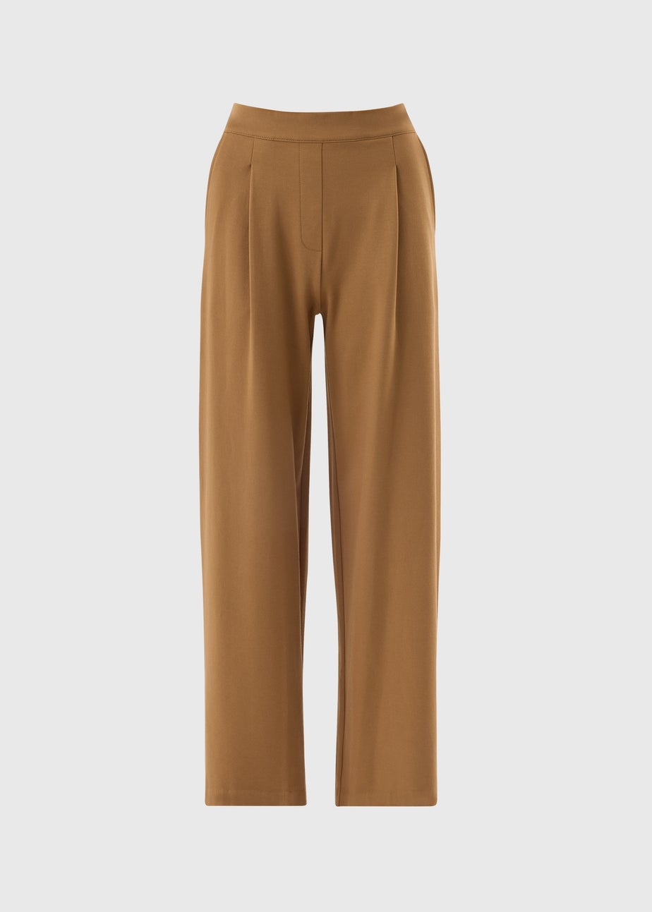 Camel Formal Wide Leg Trousers