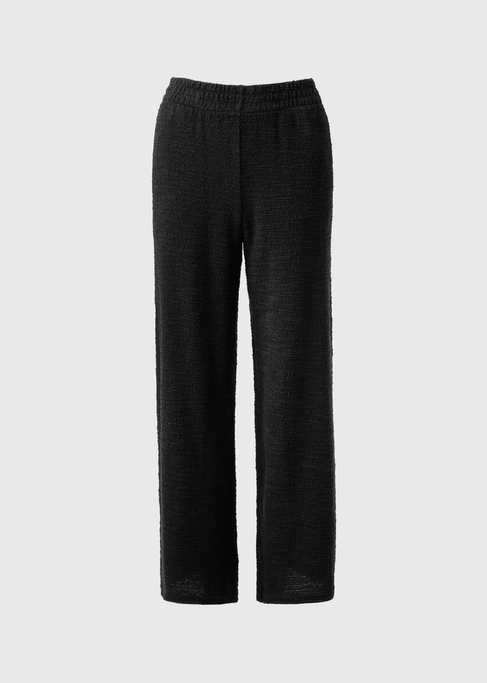 Black Boucle Wide Leg Co Ord Trousers
