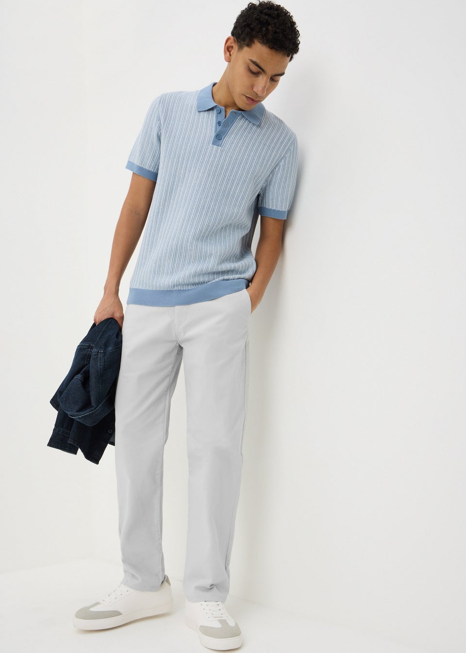 Light Grey Straight Fit Chinos