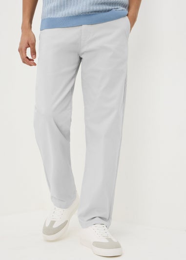 Light Grey Straight Fit Chinos