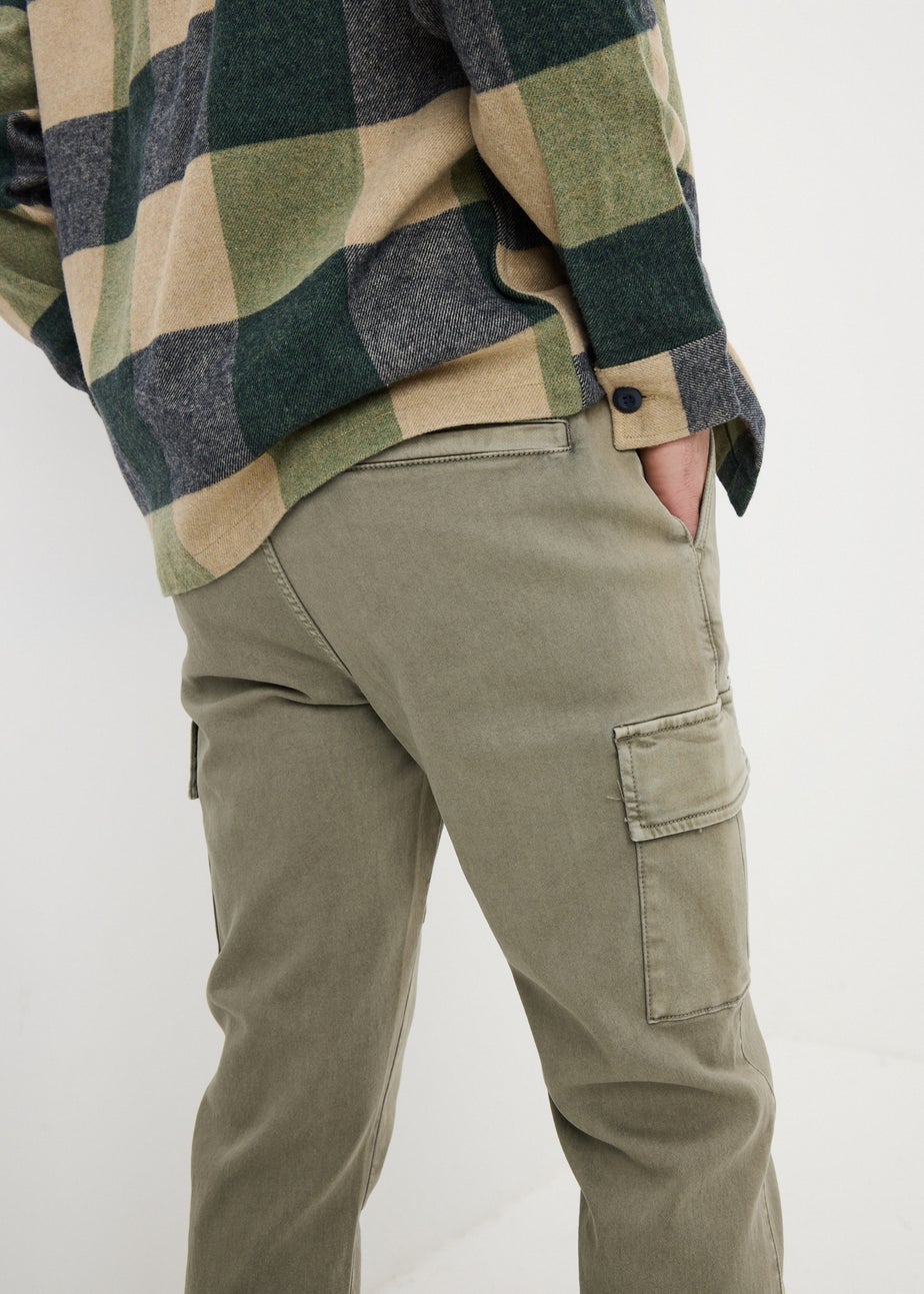 Sage Knitted Tapered Cargo Trousers