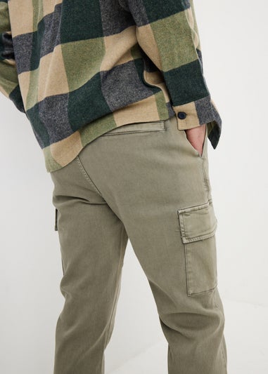 Sage Knitted Tapered Cargo Trousers