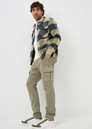 Sage Knitted Tapered Cargo Trousers