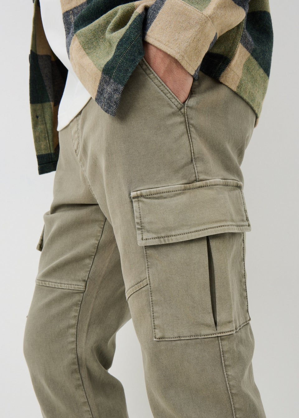 Sage Knitted Tapered Cargo Trousers
