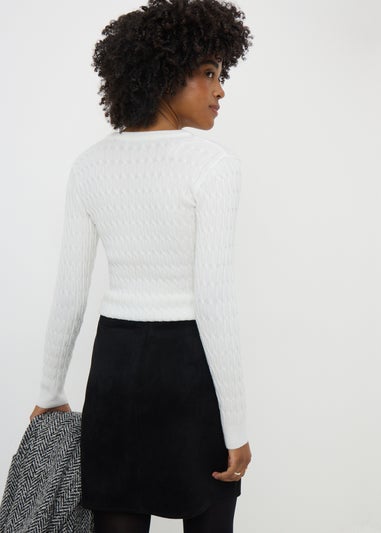 Black Suede Mini Skirt