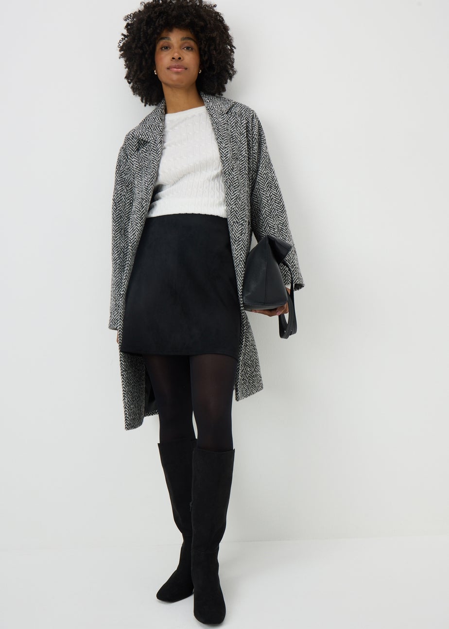 Black Suede Mini Skirt