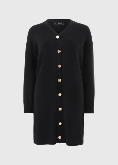 Et Vous Black Knitted Button Dress