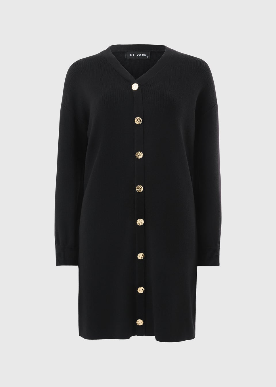 Et Vous Black Knitted Button Dress
