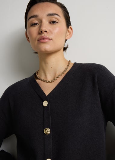 Et Vous Black Knitted Button Dress