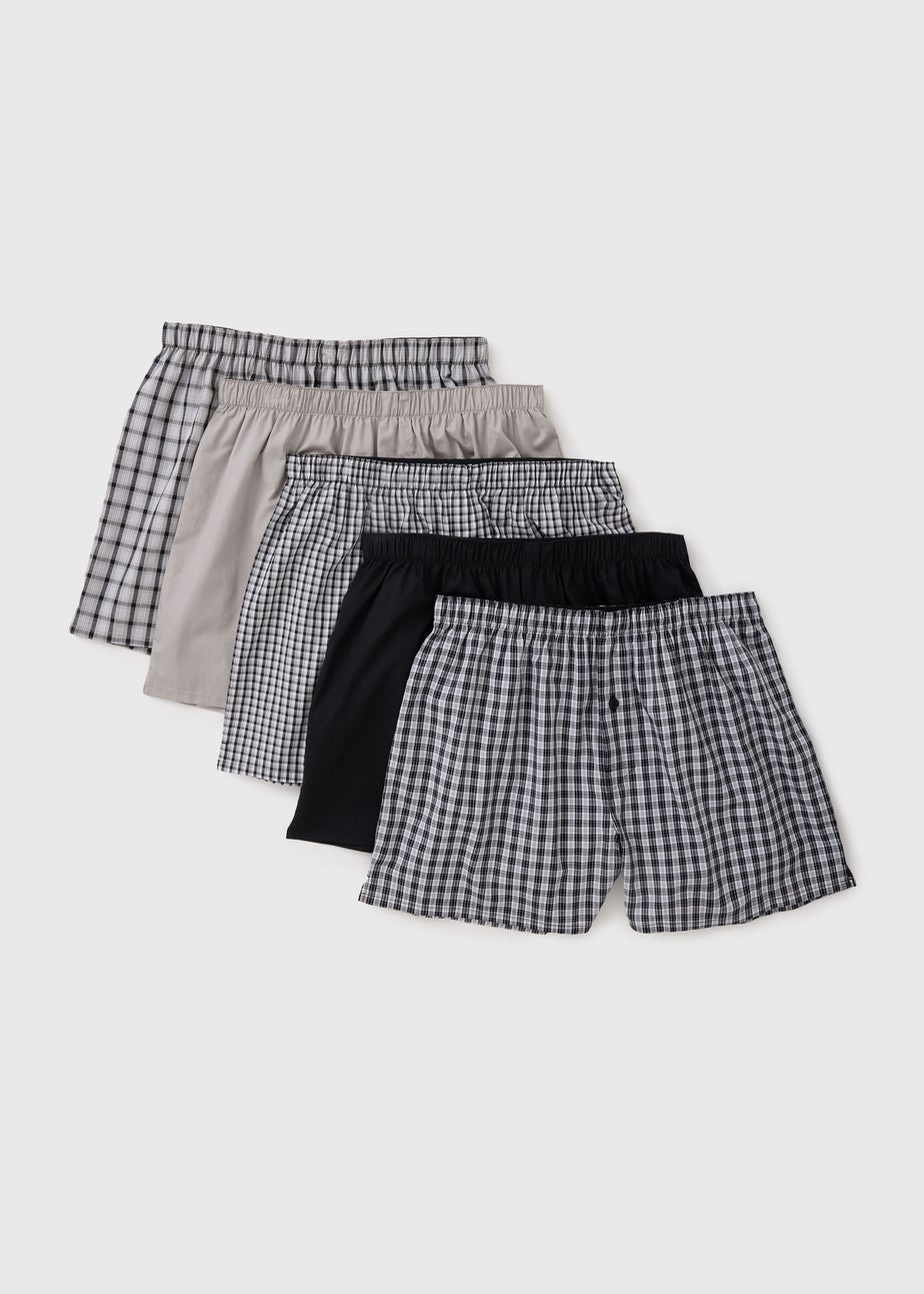 5 Pack Patterned Woven Cotton Boxers
