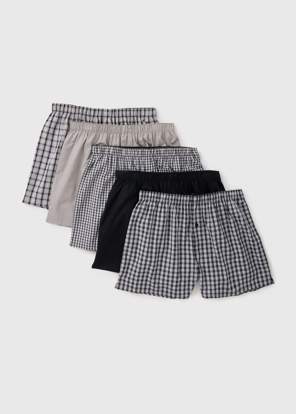 5 Pack Patterned Woven Cotton Boxers