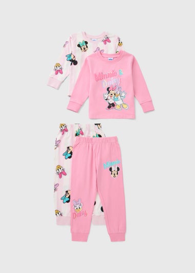 Disney 2 Pack Girls Pink Minnie Daisy Pyjama Set (1-7yrs)