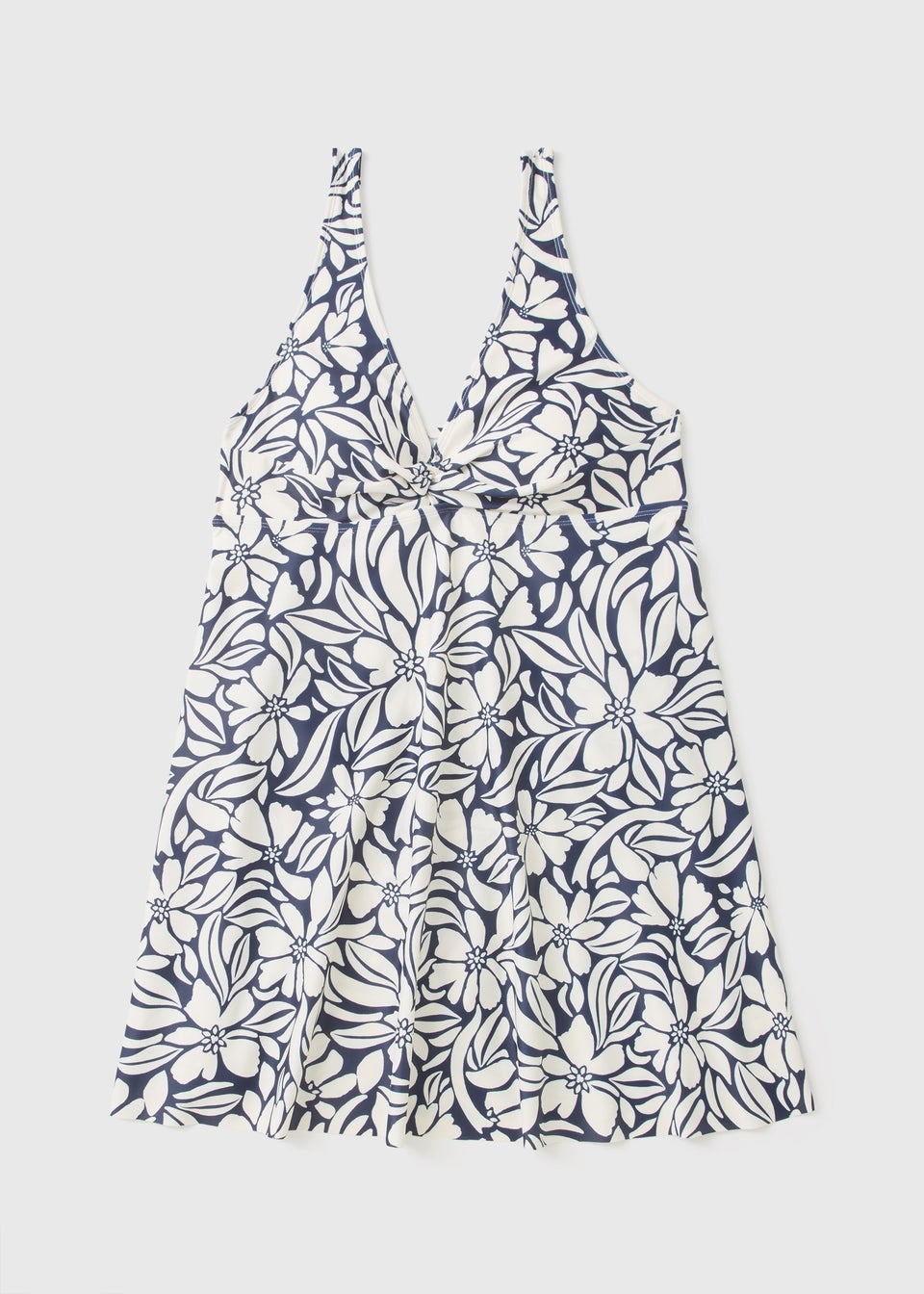 Navy Tropical Floral Swim Dress