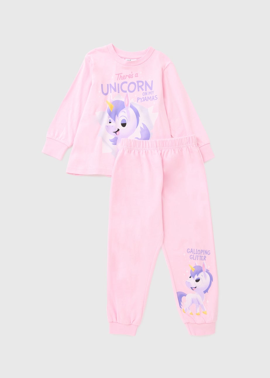 Girls Pink Unicorn Book Pyjama Set (1-5yrs)