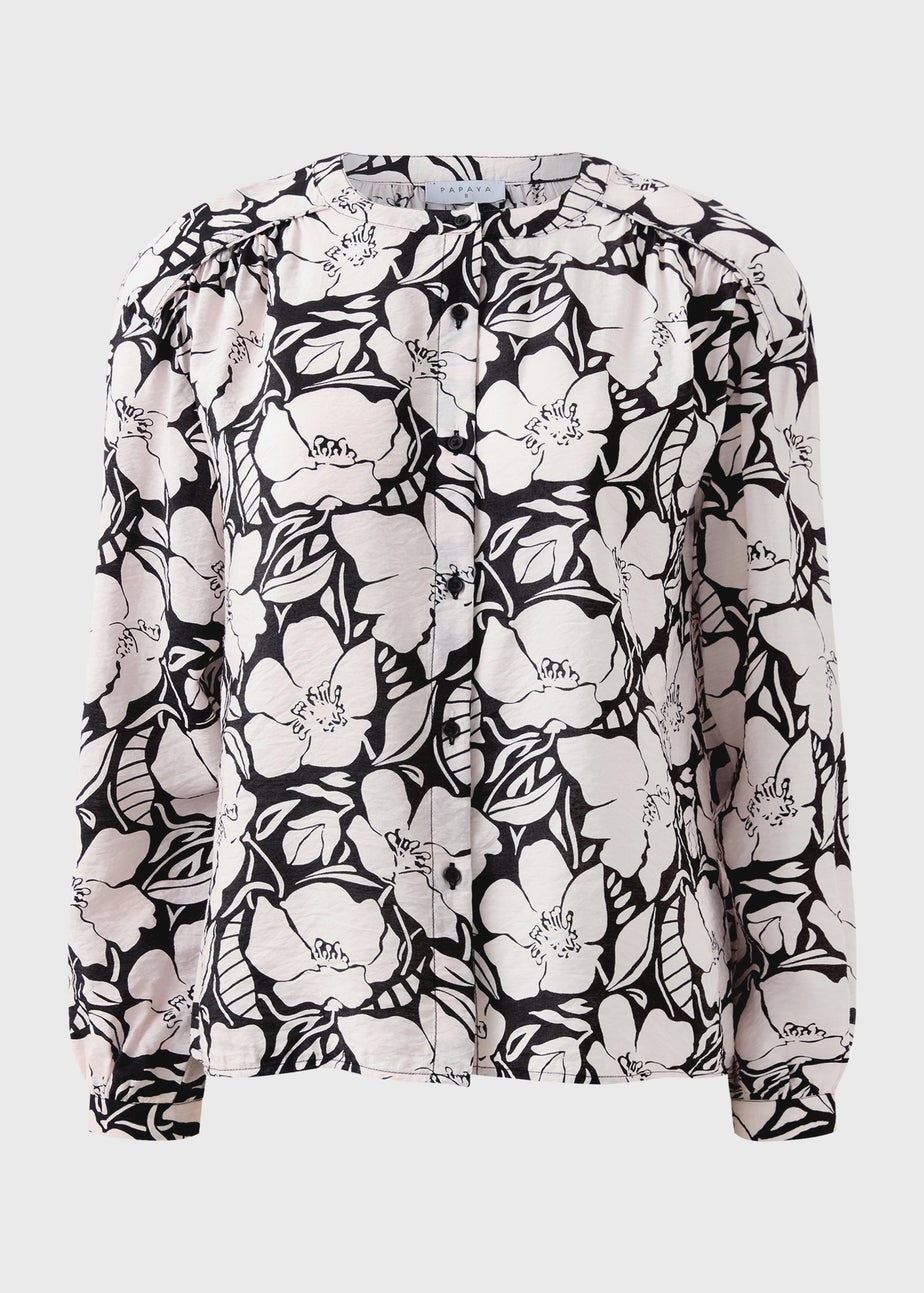 White Floral Button Shirt