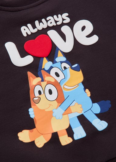 Bluey Kids Black Valentines Sweatshirt (1-7yrs)