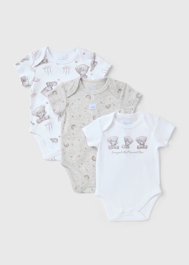 Tiny Tatty Teddy 3 Pack White Bodysuits (Newborn-12mths)