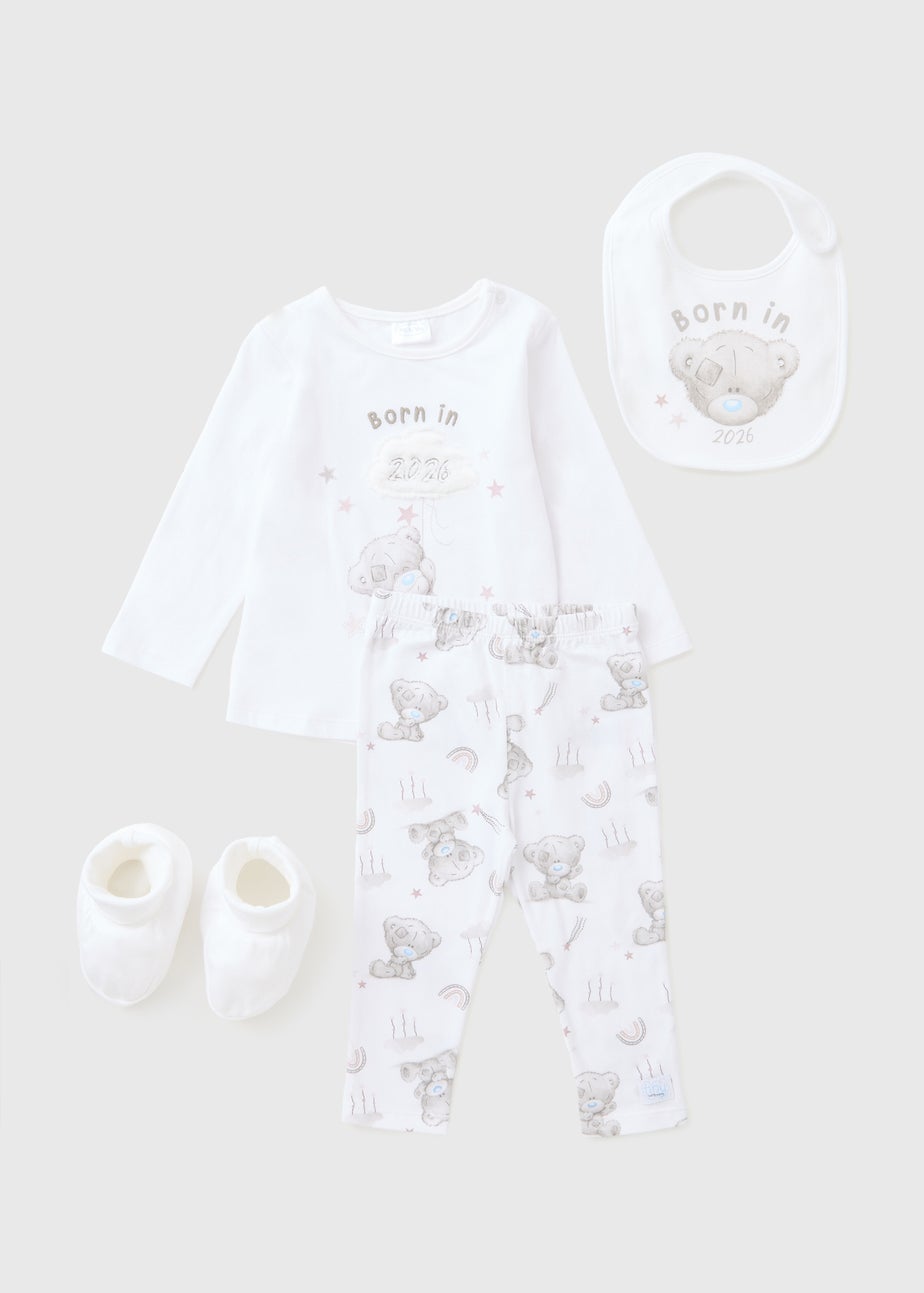 Tiny Tatty Teddy 4 Piece Baby White Gift Set (Newborn-12mths)