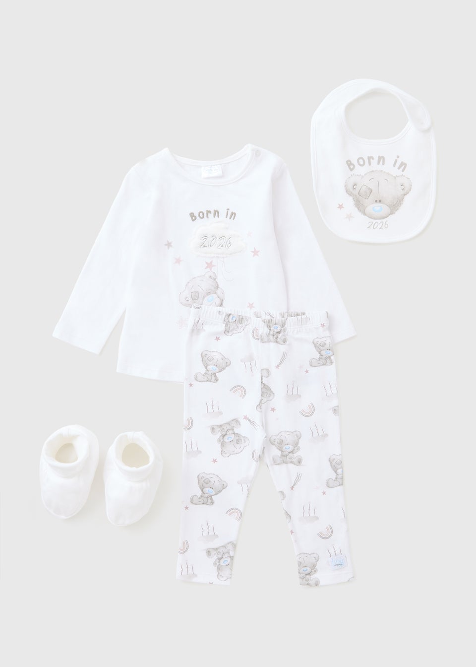 Tiny Tatty Teddy 4 Piece Baby White Gift Set (Newborn-12mths)