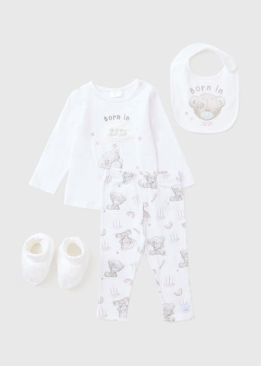 Tiny Tatty Teddy 4 Piece Baby White Gift Set (Newborn-12mths)