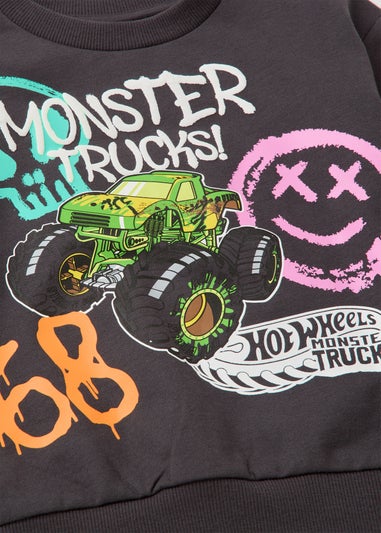 Hot Wheels Boys Charcoal Monster Trucks Sweatshirt (3-11yrs)