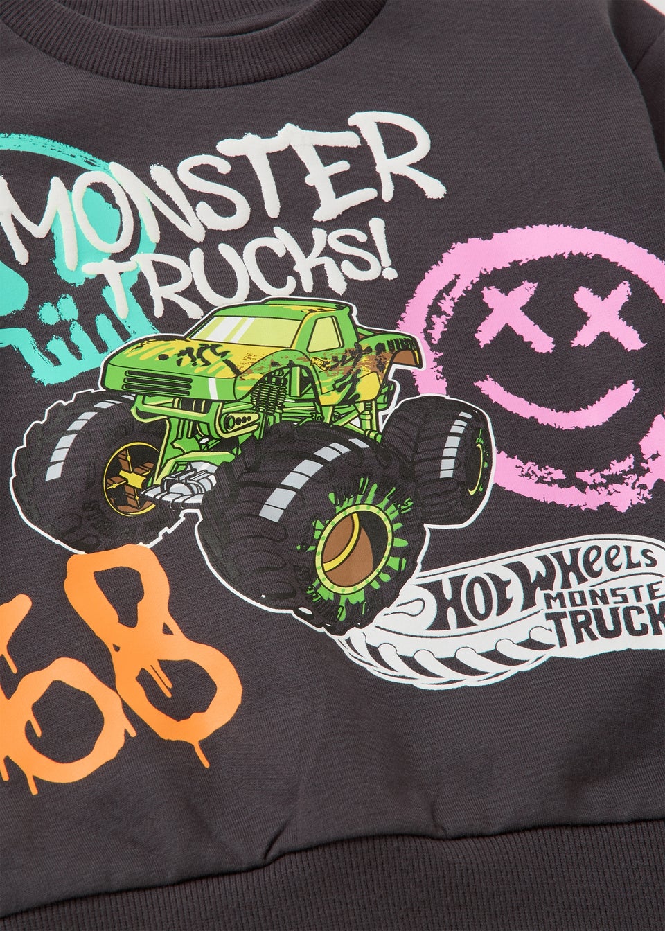 Hot Wheels Boys Charcoal Monster Trucks Sweatshirt (3-11yrs)