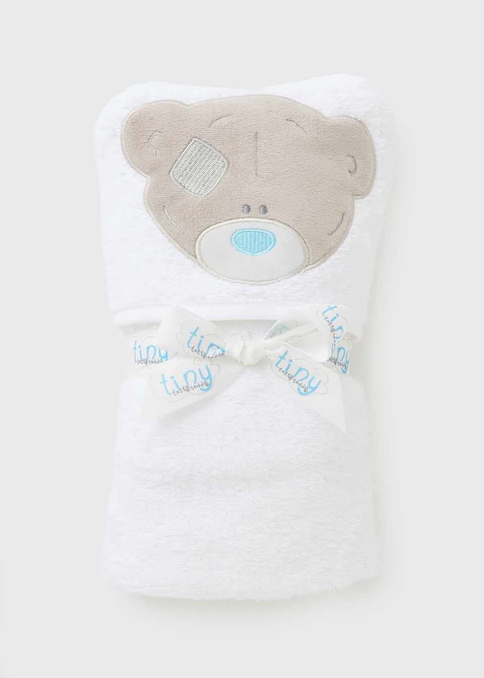 Tiny Tatty Teddy Baby White Towel Cuddle Wrap