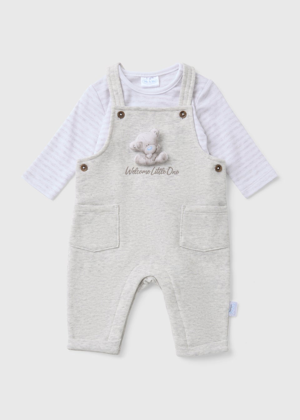 Tiny Tatty Teddy Baby Grey Top & Dungaree Set (Newborn-12mths)