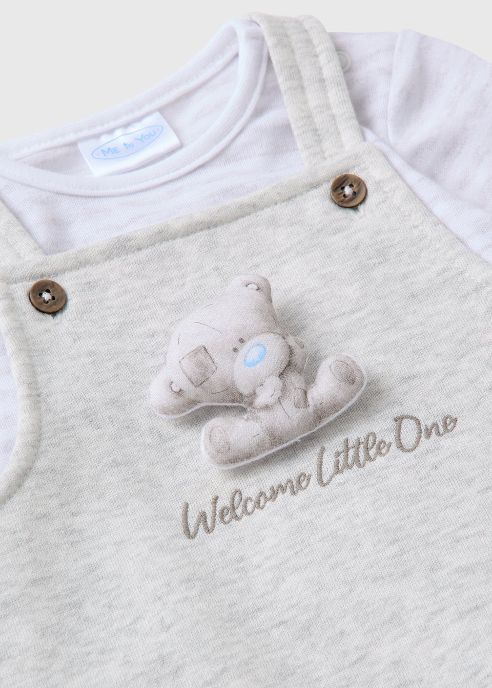 Tiny Tatty Teddy Baby Grey Top & Dungaree Set (Newborn-12mths)