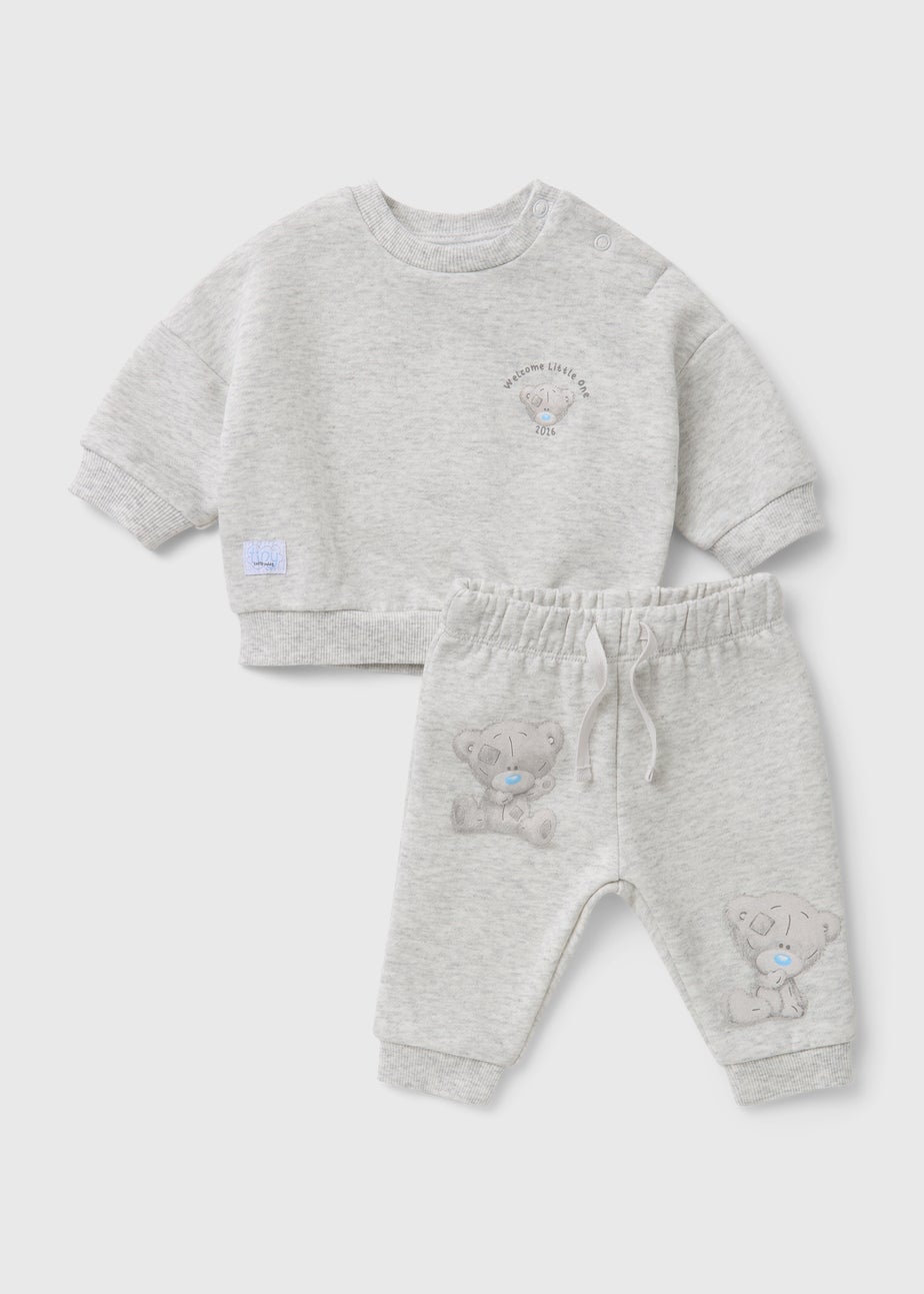 Tiny Tatty Teddy Baby Grey Sweatshirt & Jogging Bottom Set (Newborn-12mths)