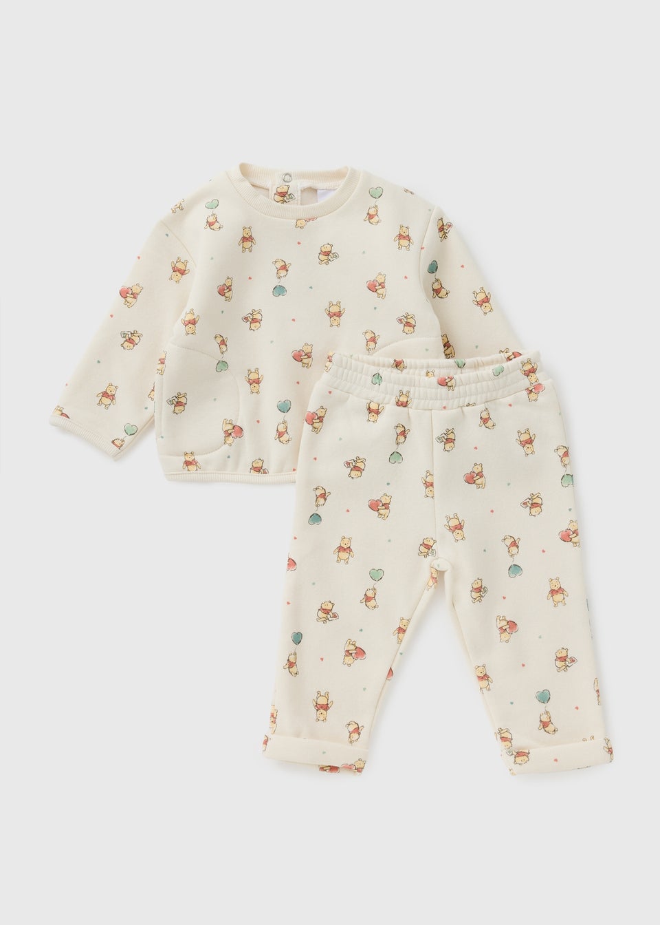 Winnie The Pooh Baby Cream Heart Sweatshirt & Jogging Bottom Set (Newborn-23mths)