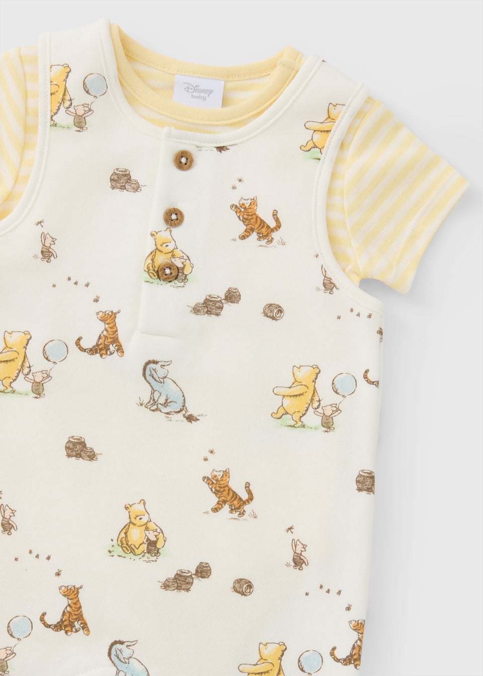 Disney Baby Cream Winnie The Pooh Top & Dungaree Set (Newborn-23mths)