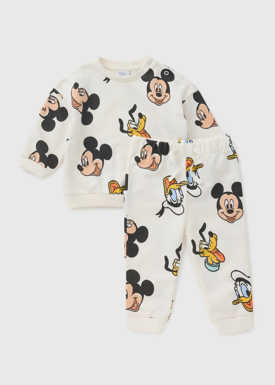 Disney Baby Cream Mickey Mouse Sweatshirt & Jogging Bottom Set (Newborn-23mths)