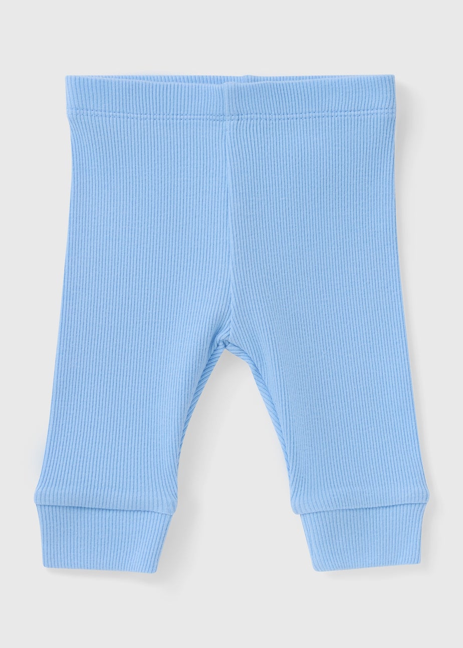 Baby Light Blue Ribbed Leggings (Newborn-23mths)