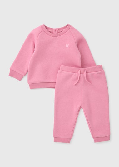 Baby Rose Pink Sweatshirt & Jogging Bottom Set (Newborn-23mths)